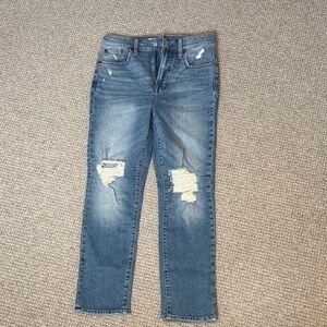 Madewell The Perfect Vintage Distressed Straight Leg Jeans